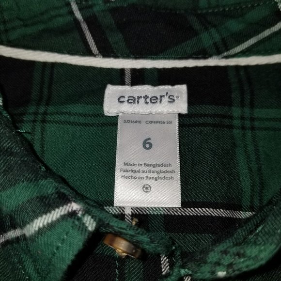 CARTER'S Button Front Shirt Boys Clothes Cotton - Picture 6 of 14